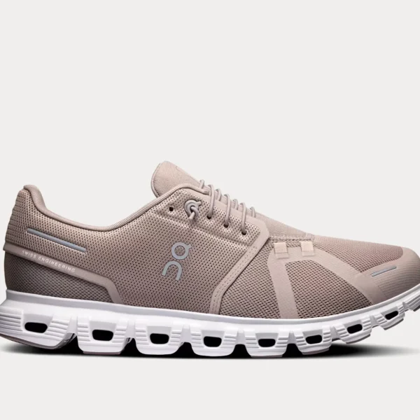 On – Cloud 6 Fog White Running Shoe