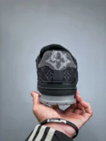 Louis Vuitton Black Grey Denim Monogram Trainer - Image 5