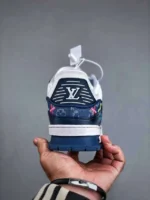 Louis Vuitton Blue Denim Embroidered Trainer - Image 7