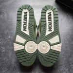 Louis Vuitton Trainer White Green Suede-2506 - Image 5