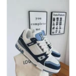 LV Trainer Sneaker White and Silver Metallic - Image 3