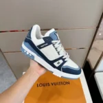 LV Trainer Sneaker White and Silver Metallic - Image 2